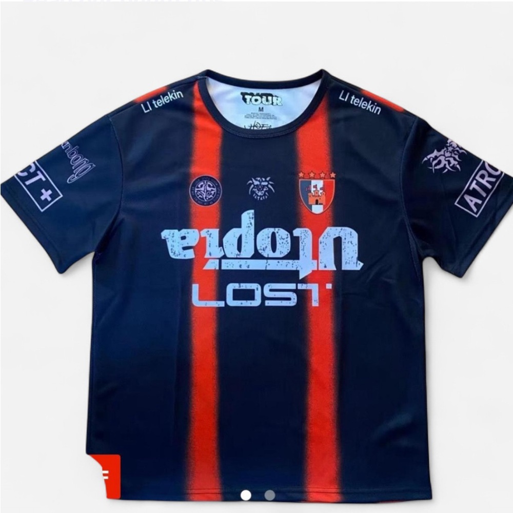 TOUR Men's Black and Red Graphic Jersey